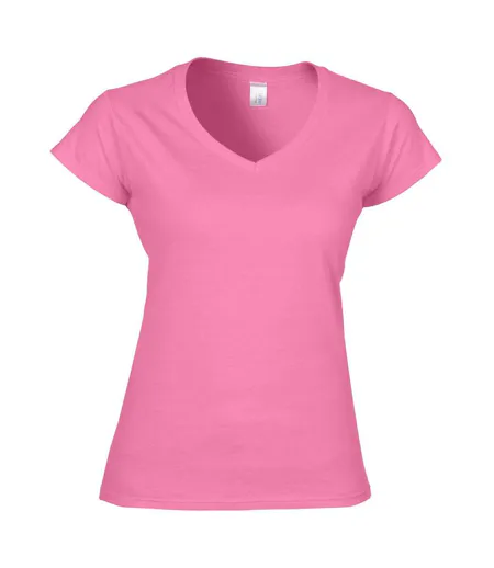 Ladies Soft Style Short Sleeve V-neck T-shirt Azalea Gildan
