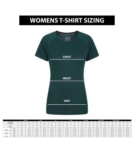 Womens/ladies Malaga Broderie Sleeve T-shirt Khaki Green Mountain Warehouse