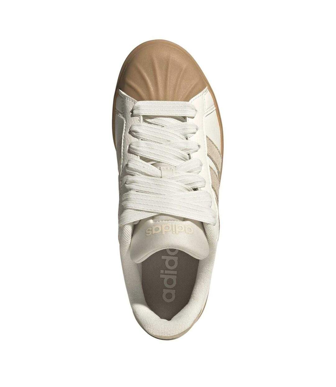 Baskets Motif/style À Rayures Grand Court Femme Beige Clair Adidas-4