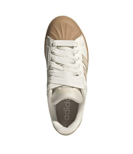 Baskets Motif/style À Rayures Grand Court Femme Beige Clair Adidas