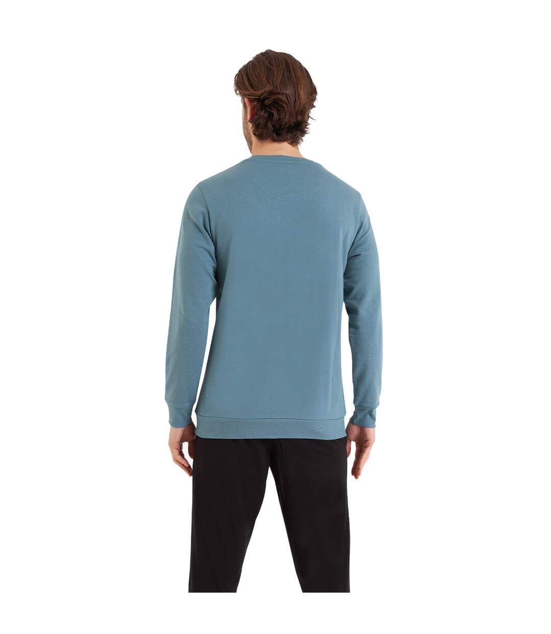 Pyjama long col rond homme Molleton Athena-2