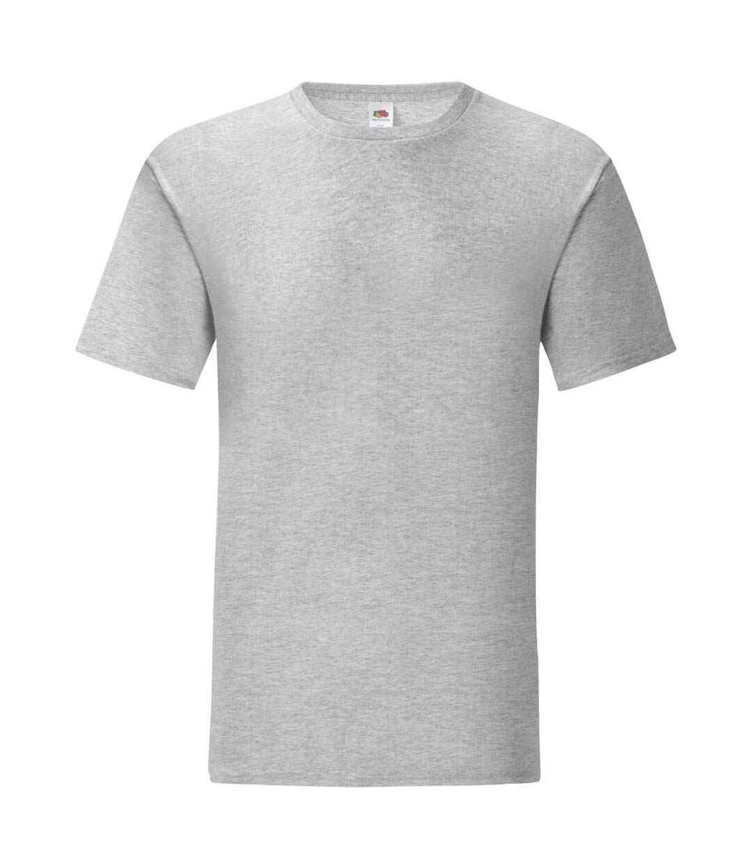 T-shirt iconic homme gris clair chiné Fruit of the Loom