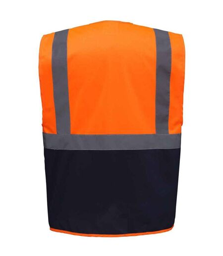 Unisex Adult Executive Hi-vis Waistcoat Orange Navy Yoko