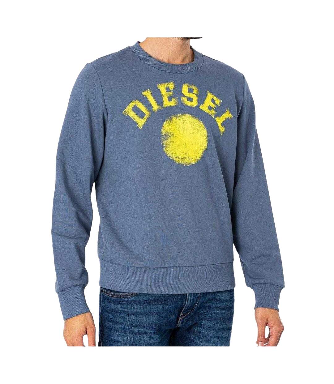 Sweat Motif/style Rond Usé Adulte Bleu Diesel-3
