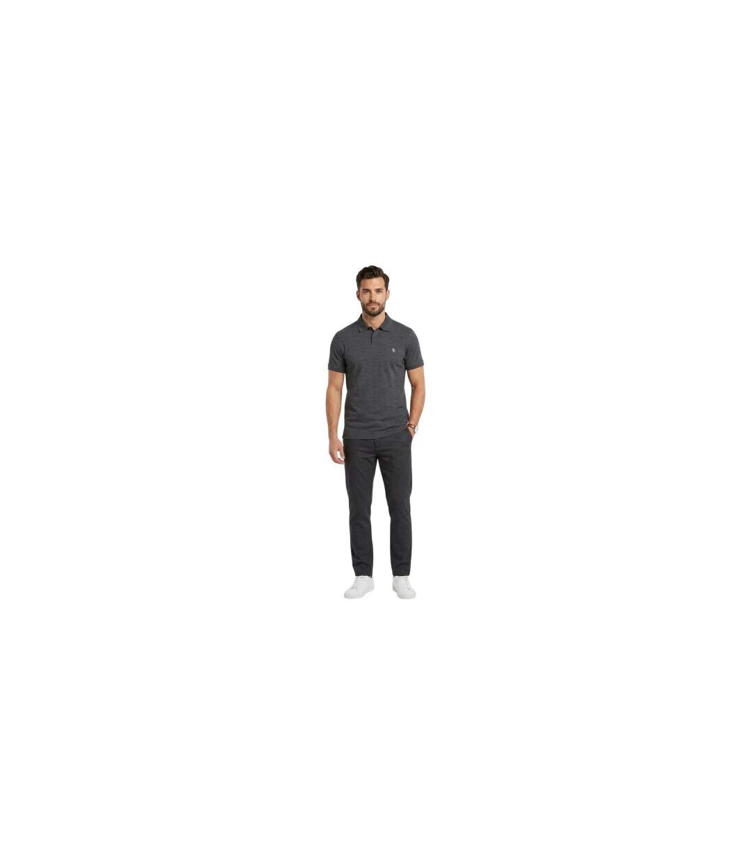 Polo Motif/style Logo Brodé Homme Anthracite Original Penguin-1