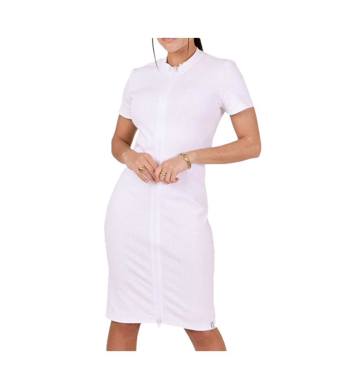 Robe Zippée Blanche Femme  Project X Paris F227061 - L-1