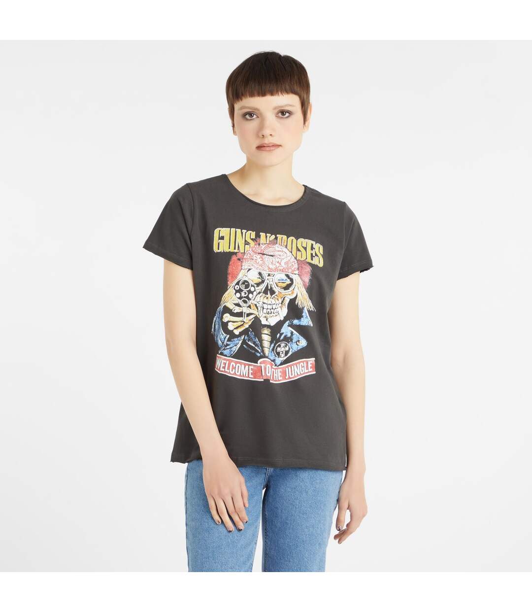T-shirt Welcome To The Jungle Adulte Charbon Amplified-4