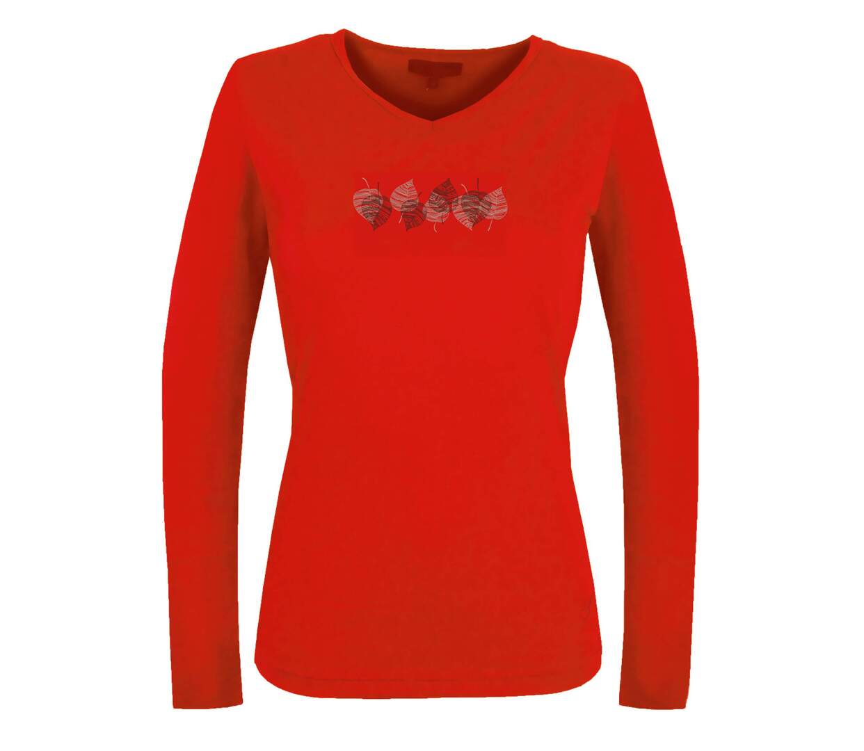 Mayflower NERUDA1GT : Tee-shirt manches longues grande taille rouge en coton-5