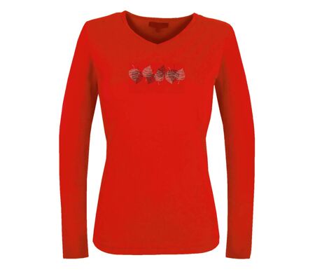 Mayflower NERUDA1GT : Tee-shirt manches longues grande taille rouge en coton
