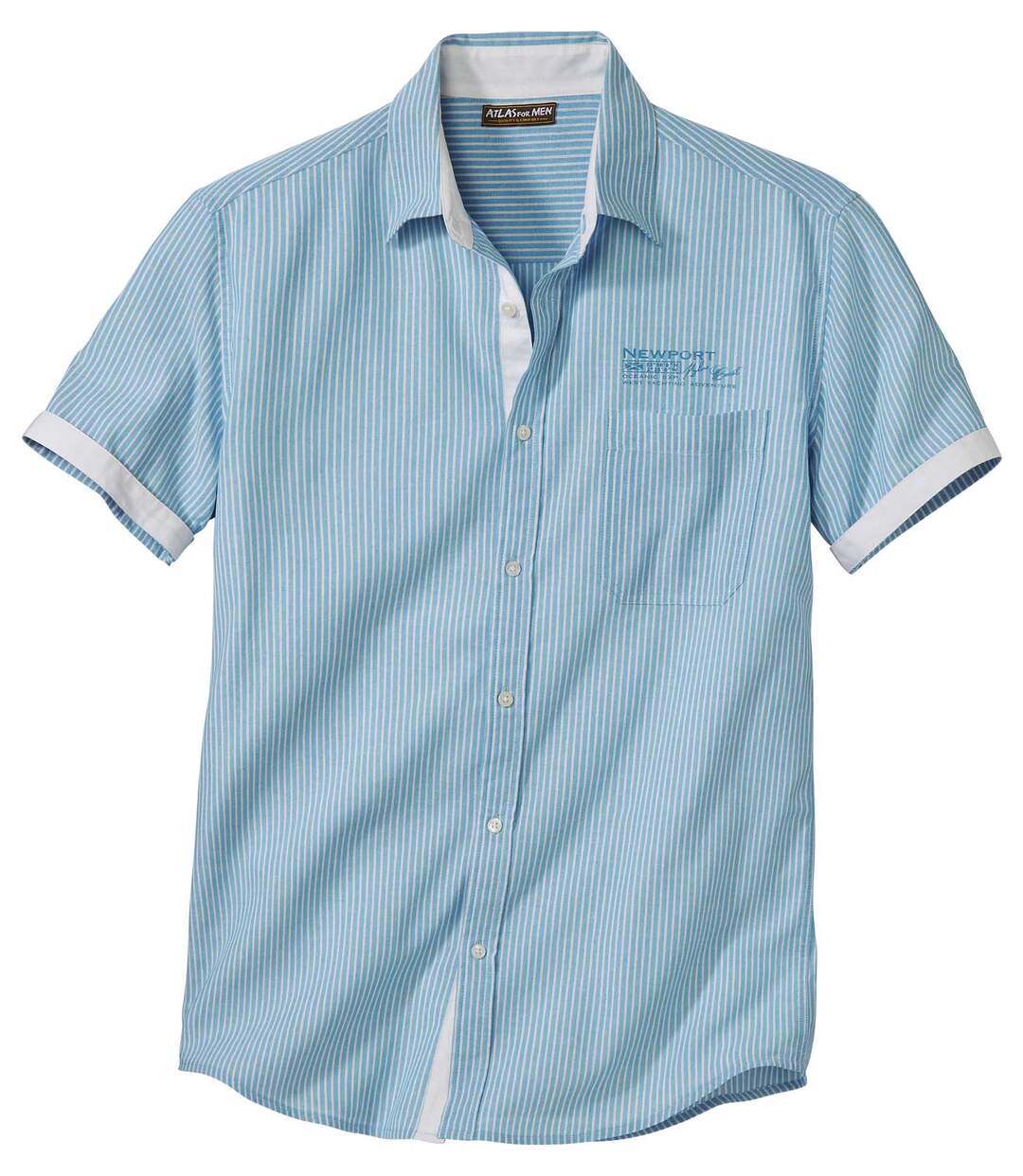 Men's Ocean Blue Striped Shirt Atlas For Men