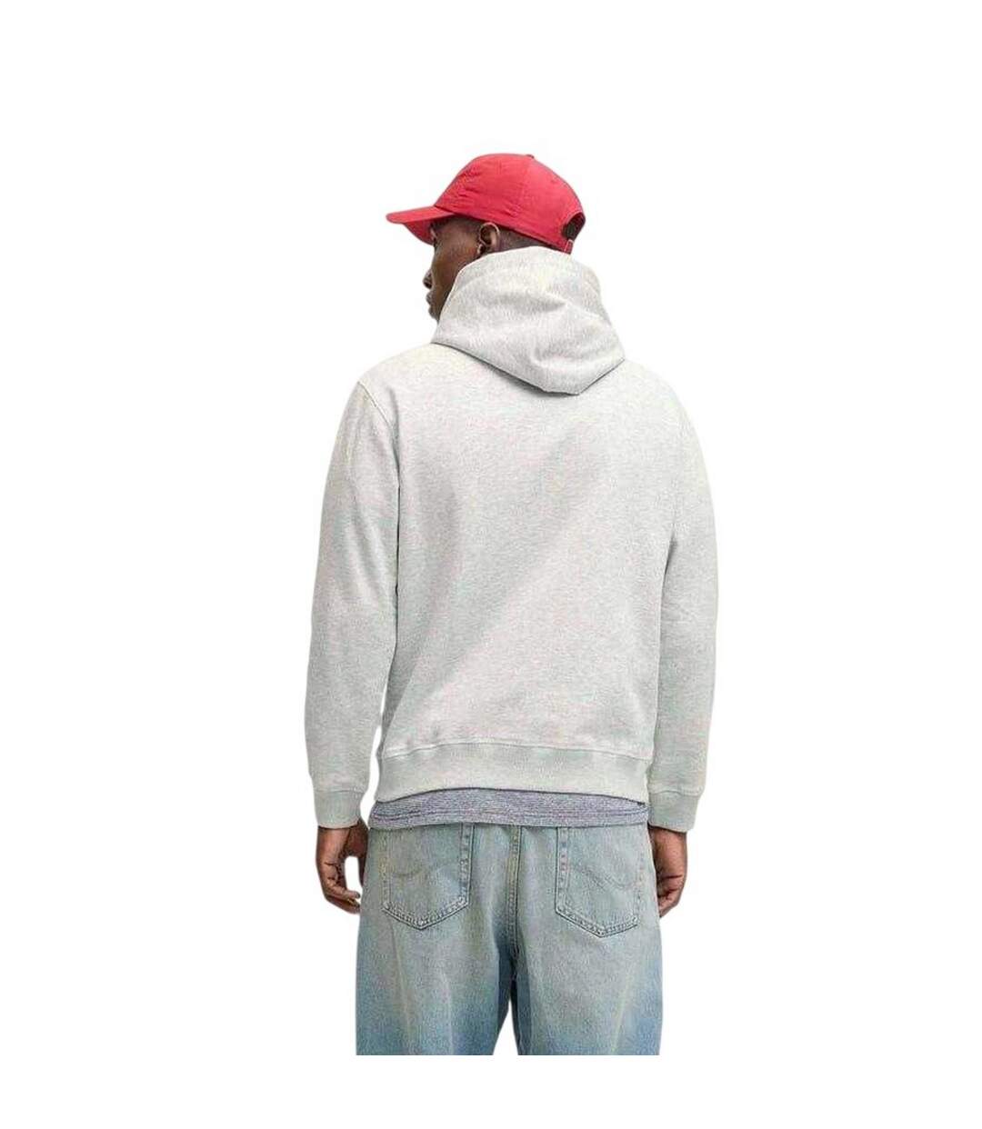 Sweat À Capuche Homme Blanc Chiné Chiné Jack And Jones-3