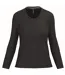 T-shirt manches longues col V - Femme - K382 - noir-1