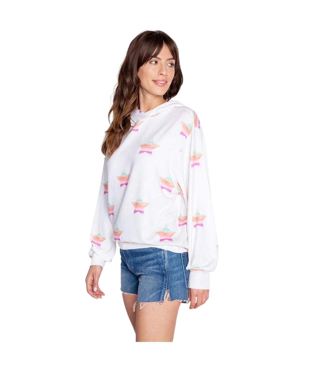 Sweat À Capuche Motif/style Poussière D'étoiles Femme Blanc Cassé PJ Salvage-1