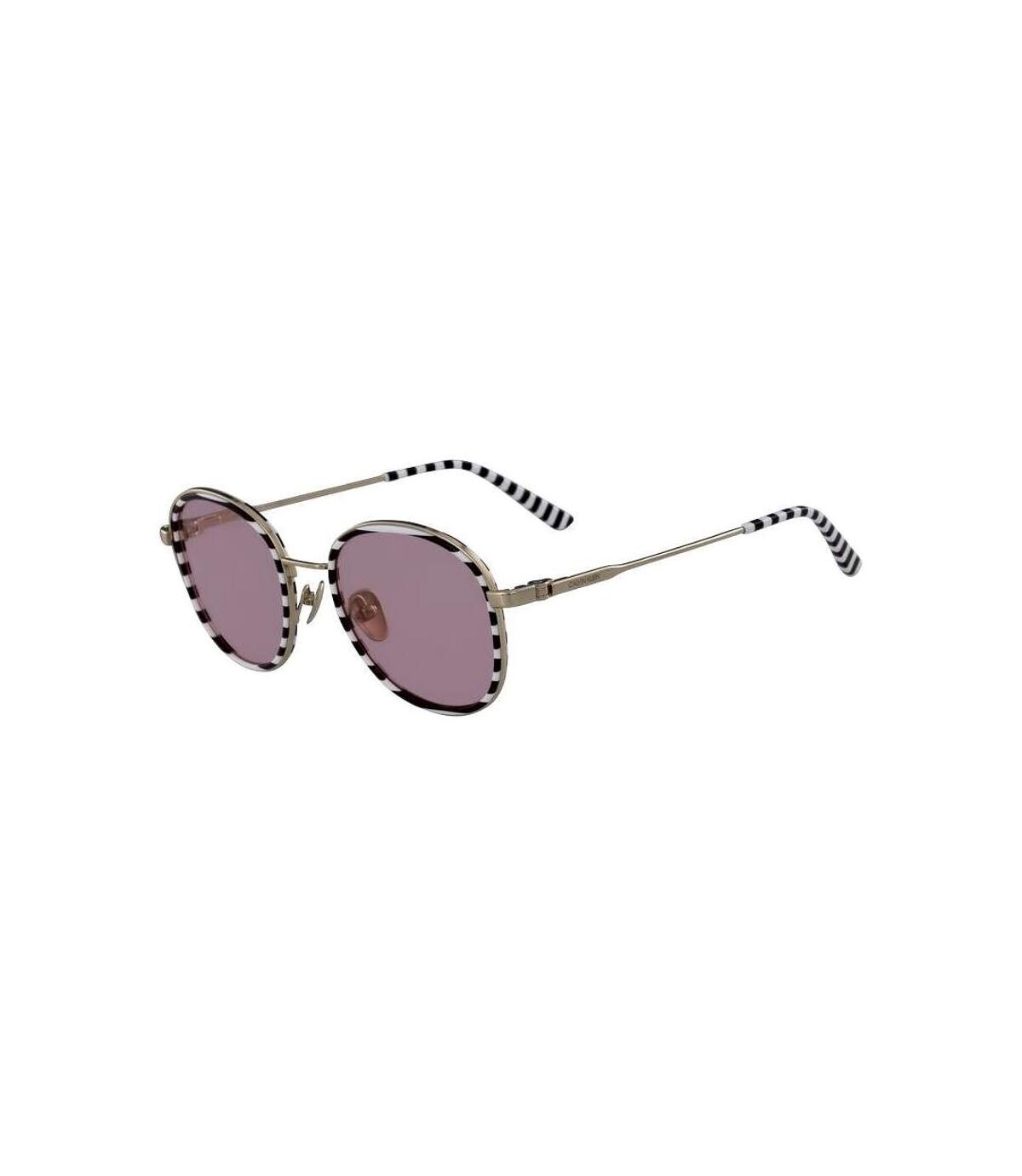 Calvin Klein Womens/Ladies Striped Sunglasses (Black/White/Gold) (One Size)