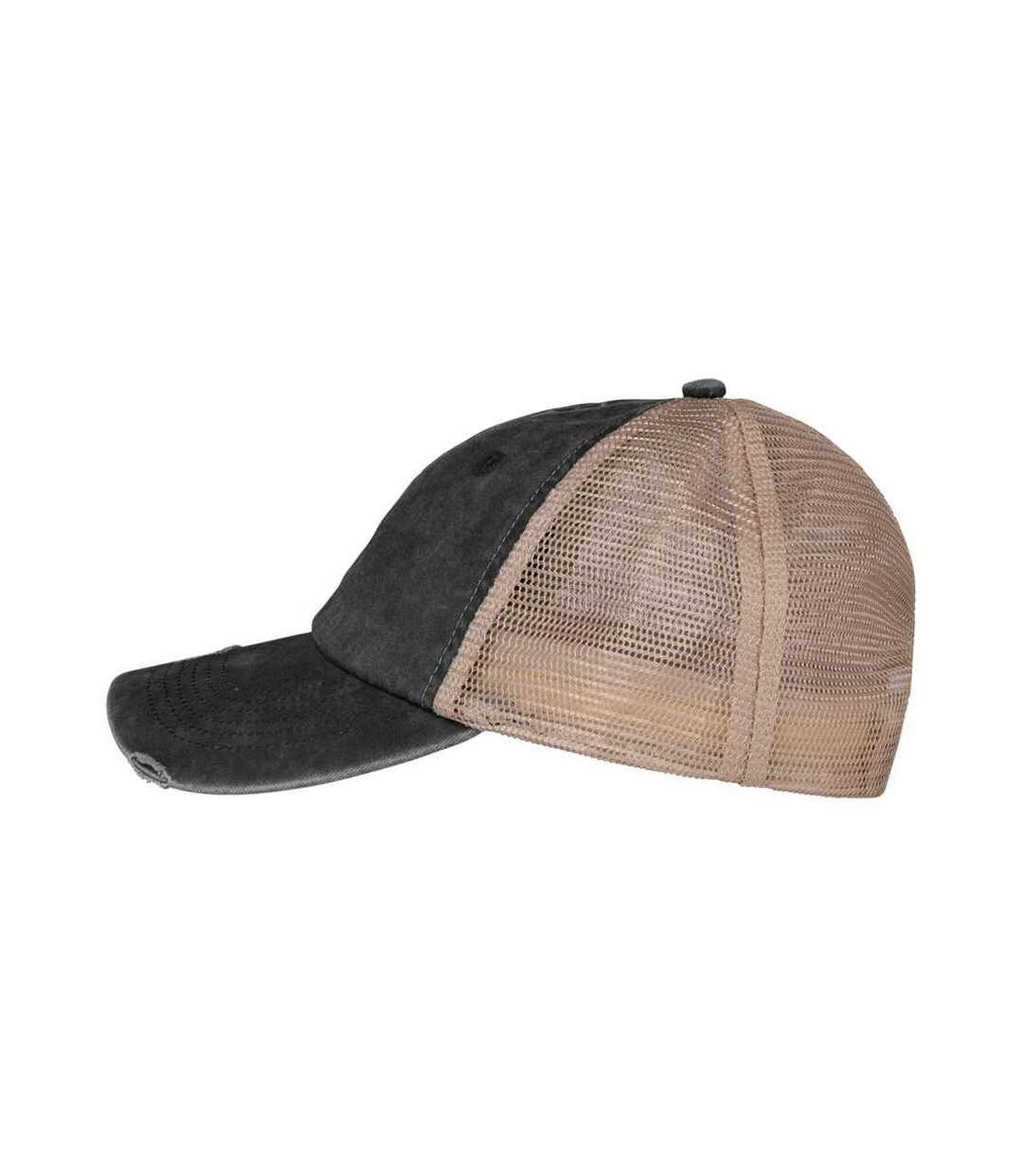 Unisex adult destroy washed trucker cap black/beige Native Spirit-3