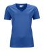t-shirt respirant femme col V - running - JN735 - bleu roi