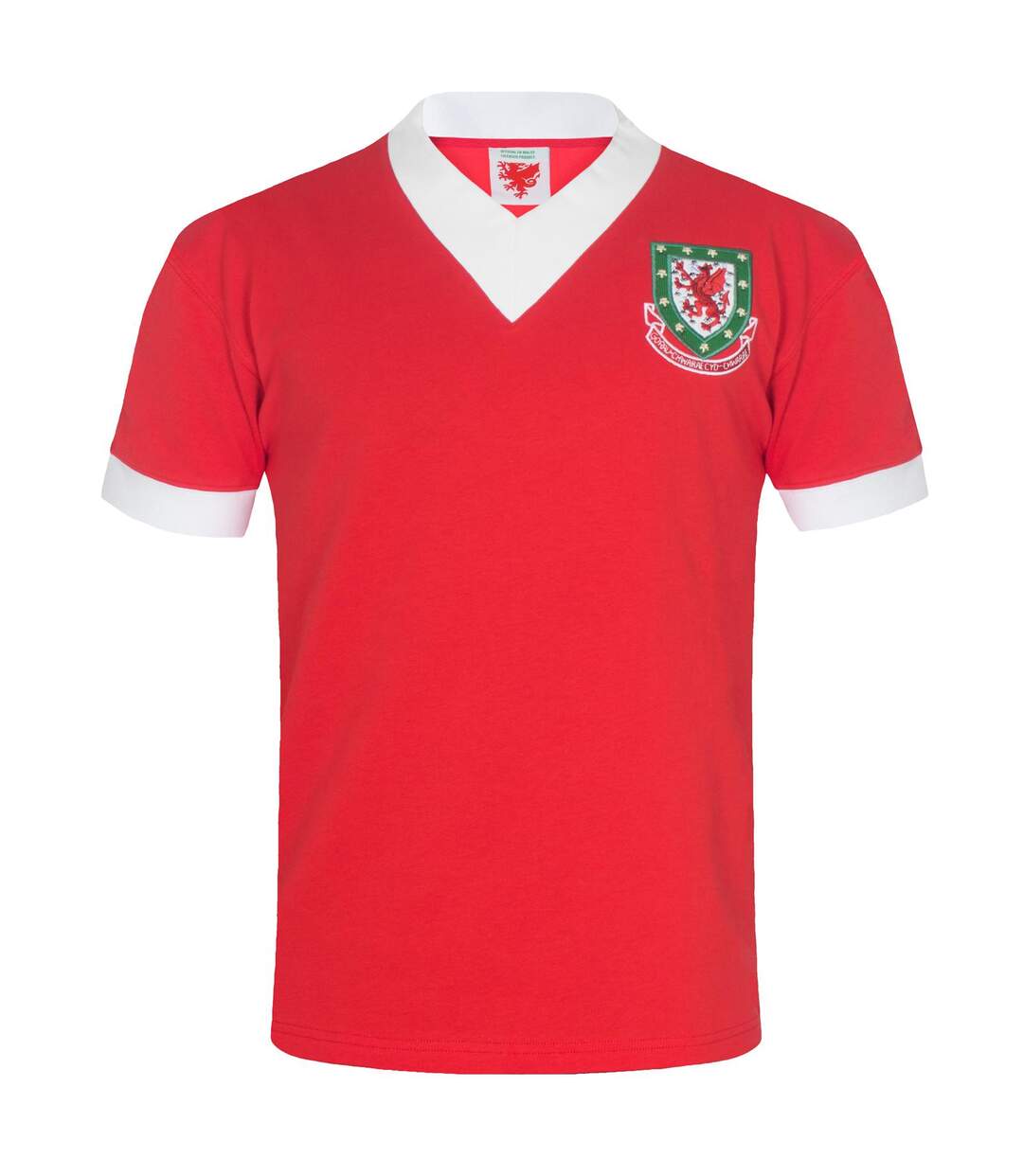 Mens 1958 John Charles 9 Retro T-shirt Red FA Wales-1