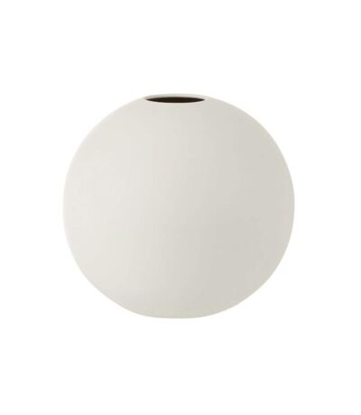 Paris Prix - Vase Design boule Céramique 25cm Blanc Mat