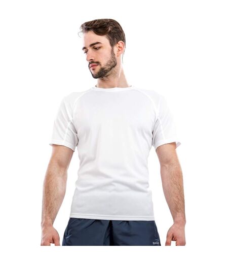 Spiro Mens Quick-Dry Sports Short Sleeve Performance T-Shirt (White) - UTRW1491
