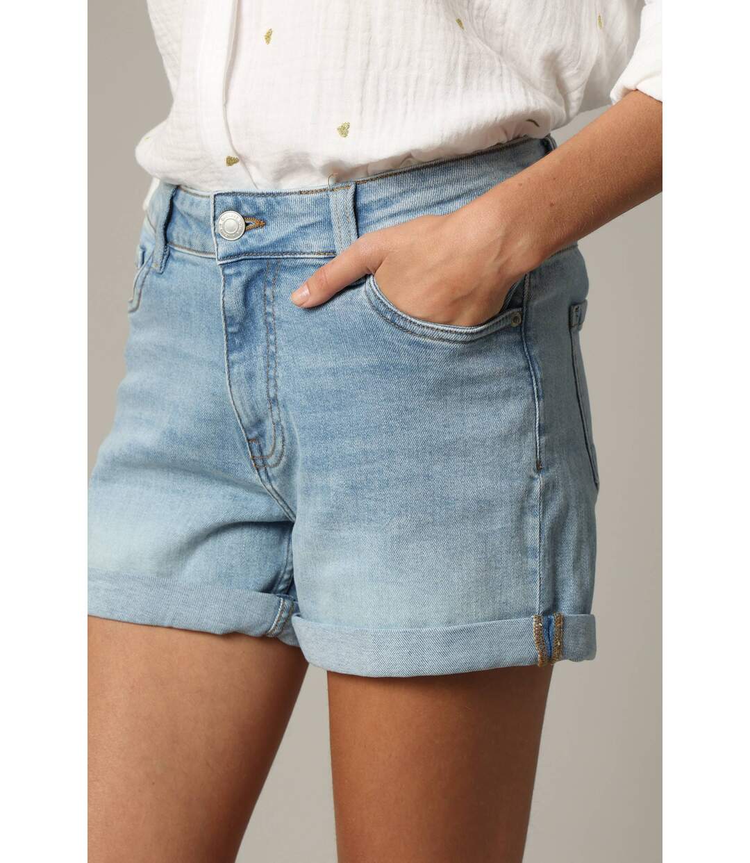 Short slim en jean pour femme CASSANDRE-3