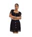 Dorothy Perkins Womens/Ladies Lace Button Front Mini Dress (Black) - UTDP3108