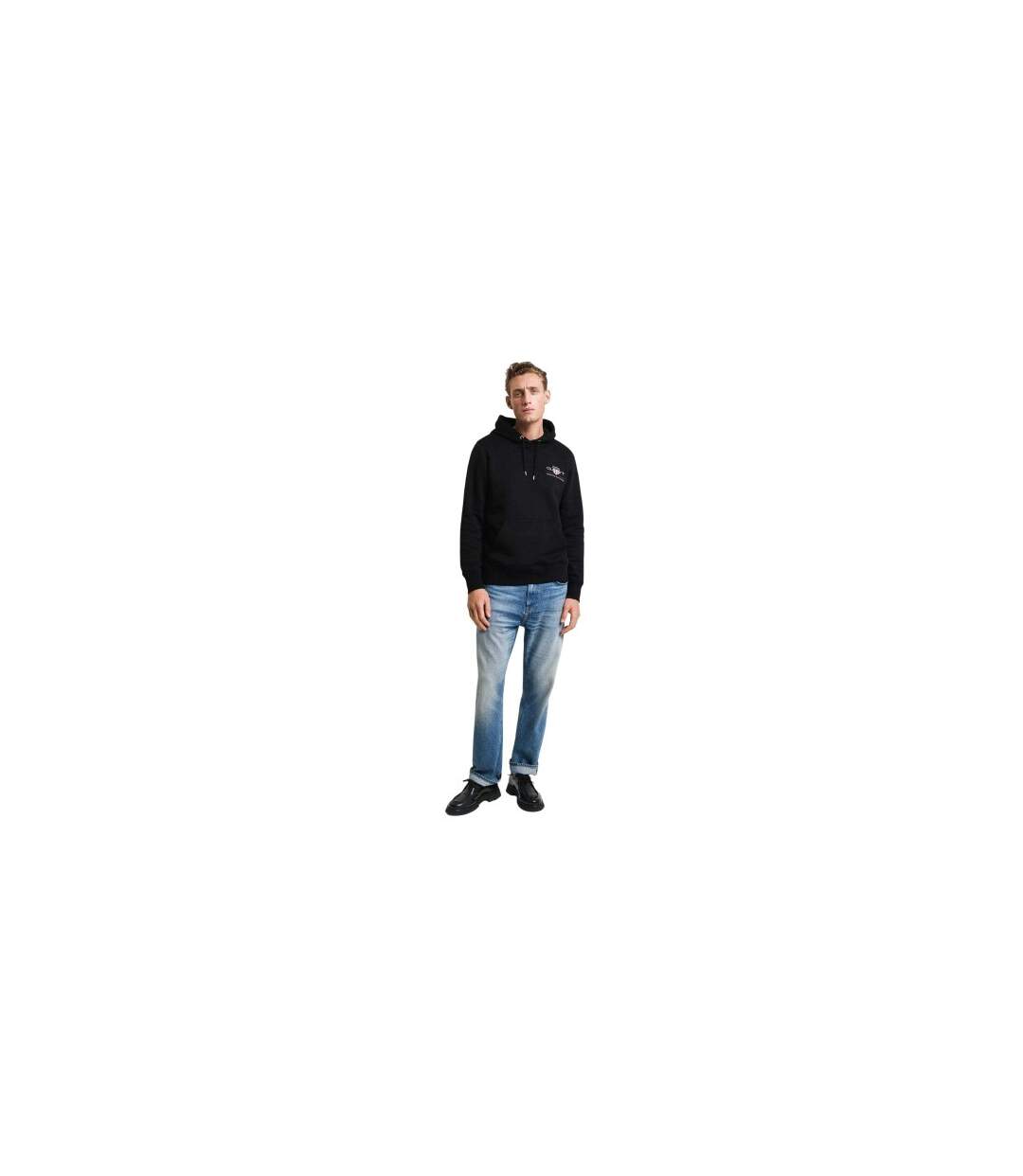 Mens Shield Logo Hoodie Black Gant-1