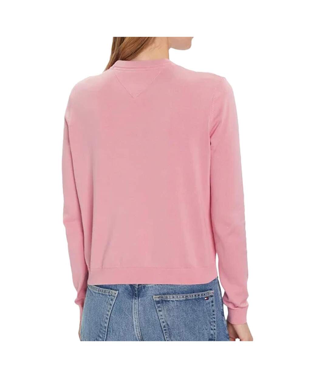 Pull rose femme tommy hilfiger essential-2