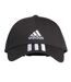 Mens 3 Stripes Cotton Twill Baseball Cap Black White Adidas-1