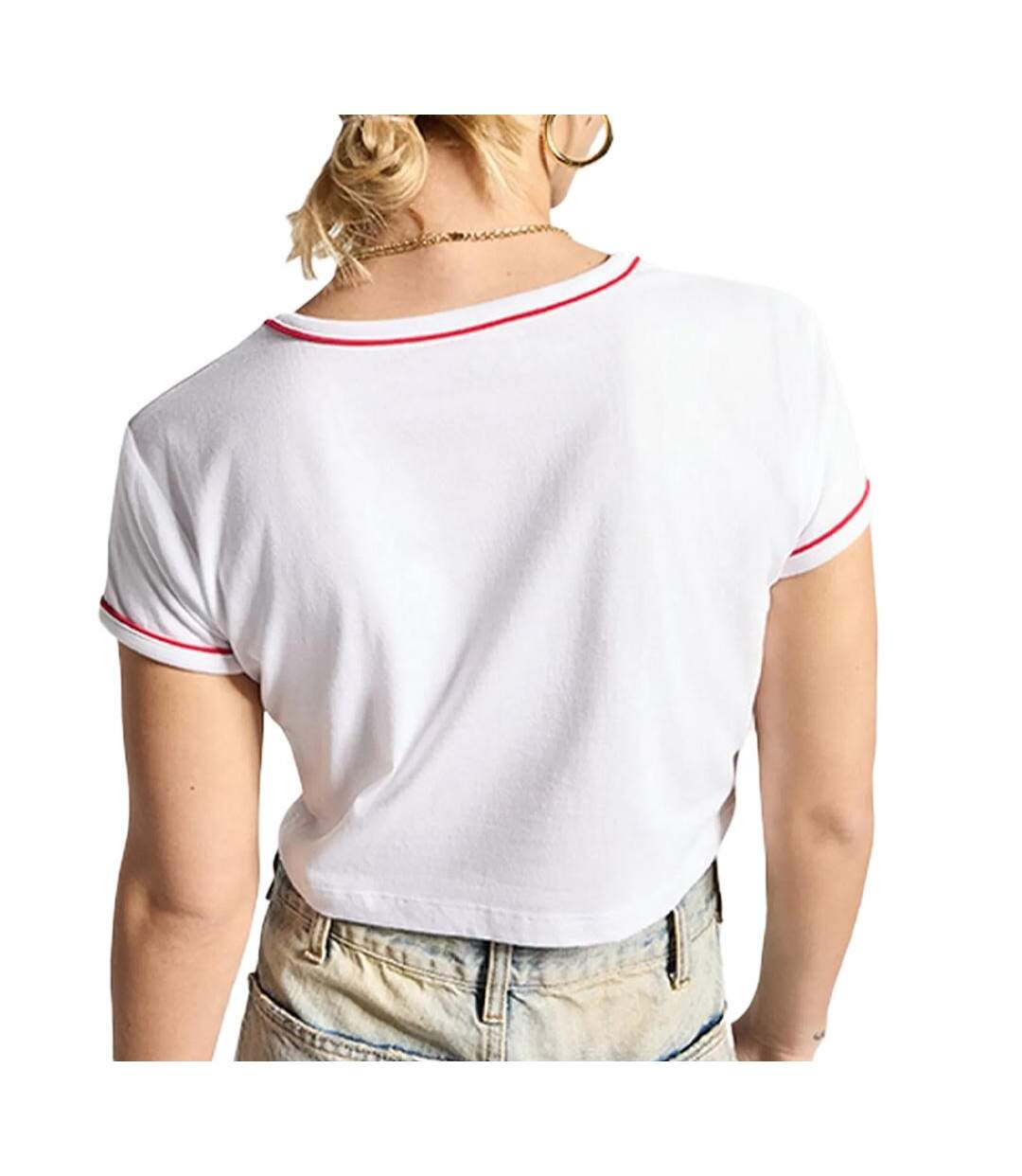 T-Shirt blanc/rouge femme converse retro-2