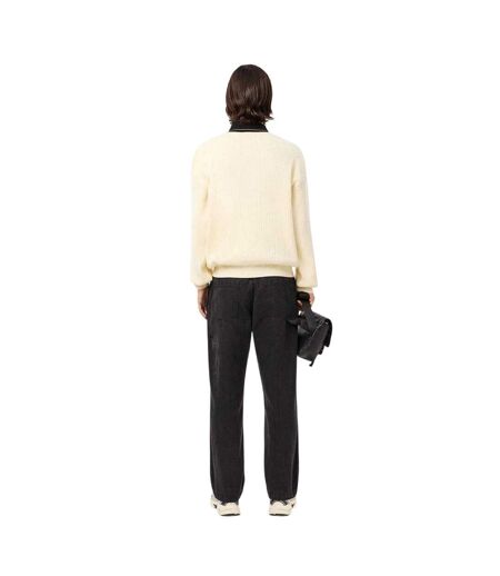 Mens Cotton Canvas Carpenter Straight Trousers Black Lacoste
