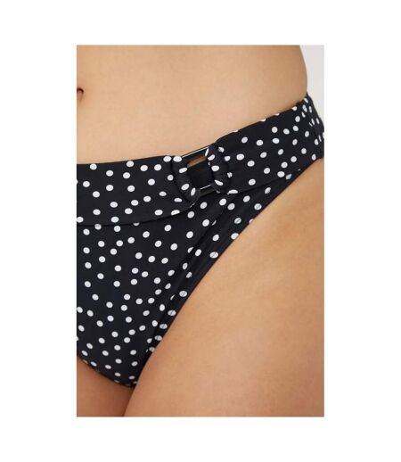 Gorgeous Womens/Ladies Spotted Ring Detail Bikini Bottoms (Monochrome) - UTDH5690