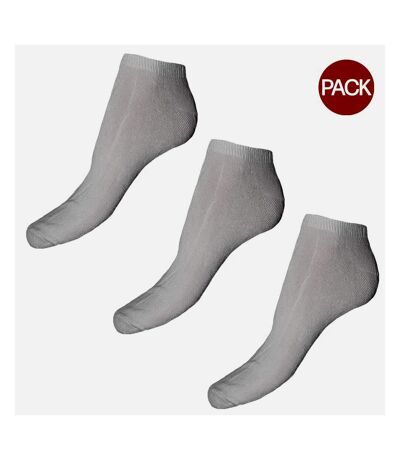 Pack of 3  Womens/ladies bamboo trainer socks  white Simply Essentials