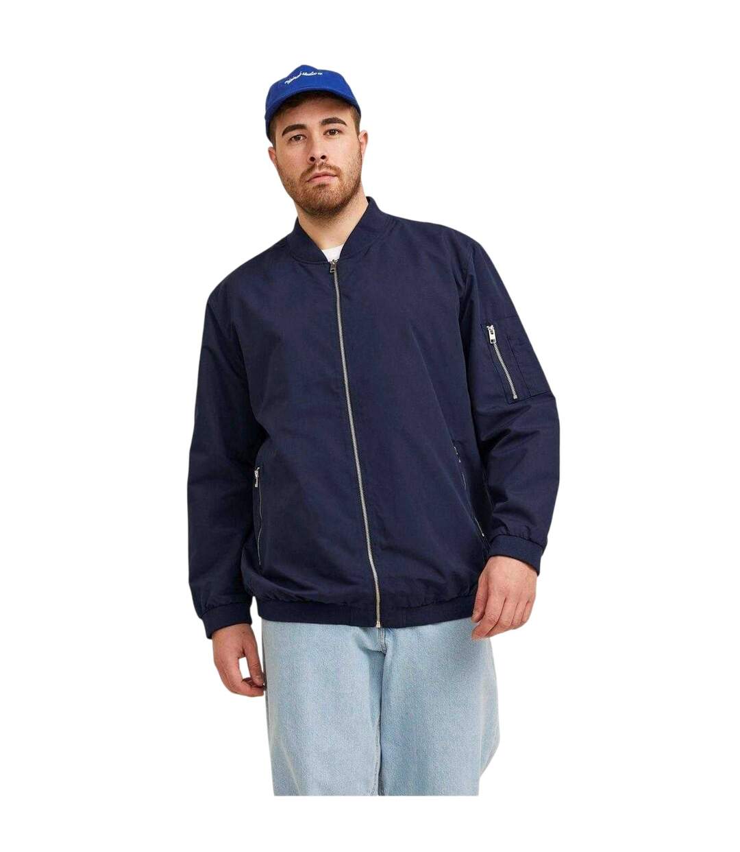 Mens Rush Plus Bomber Jacket Navy Blazer Jack And Jones-4