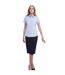 Russell Collection Womens/Ladies Herringbone Short-Sleeved Shirt (Light Blue)