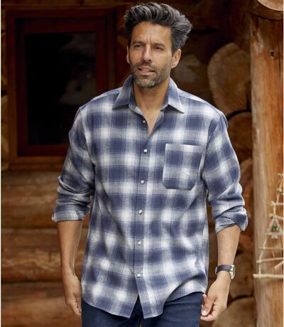 Men's Checked Flannel Shirt - Long Sleeves