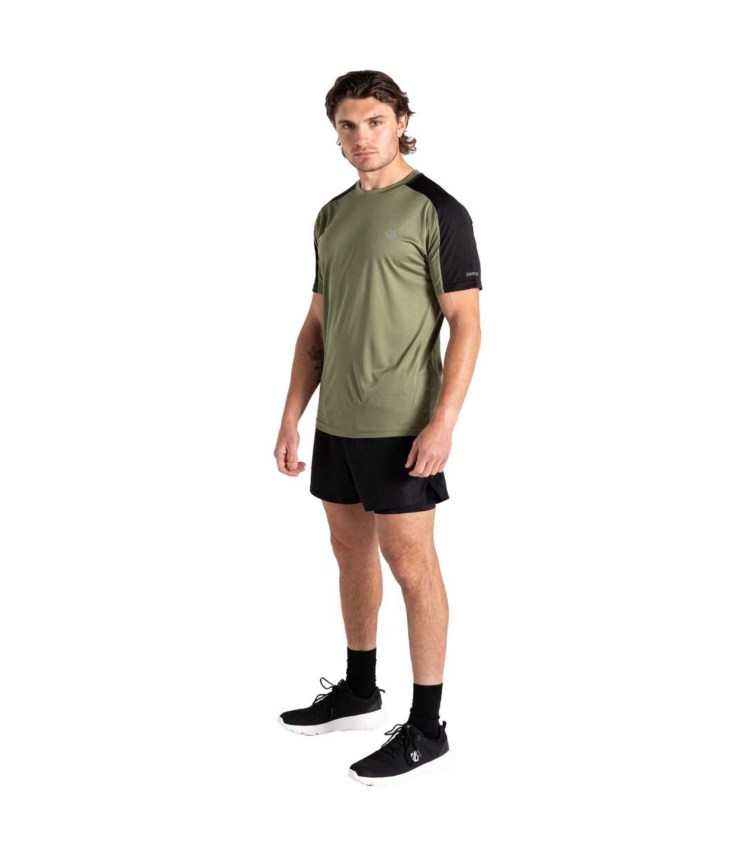 T-shirt discernible homme vert olive / noir Dare 2B-4