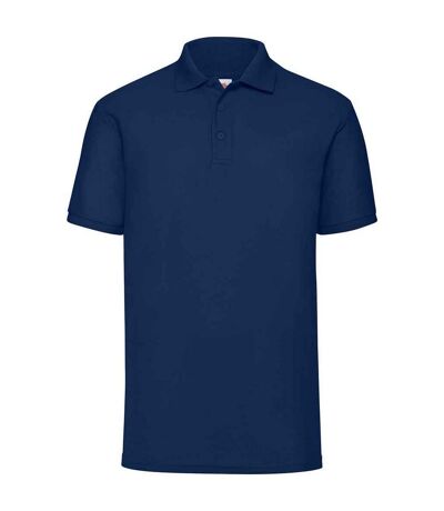 Mens pique polo shirt navy Fruit of the Loom