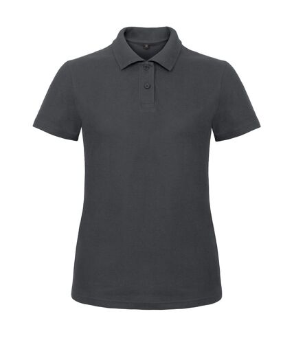 B&C Womens/Ladies ID.001 Plain Short Sleeve Polo Shirt (Anthracite)