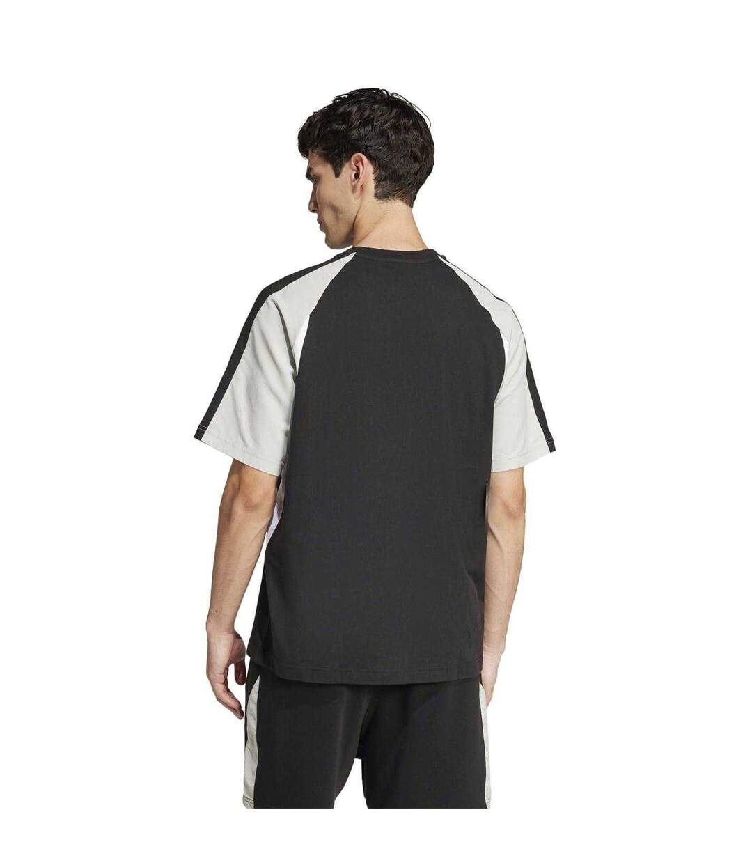 Mens Essentials Colour Block T-shirt Black Adidas-3