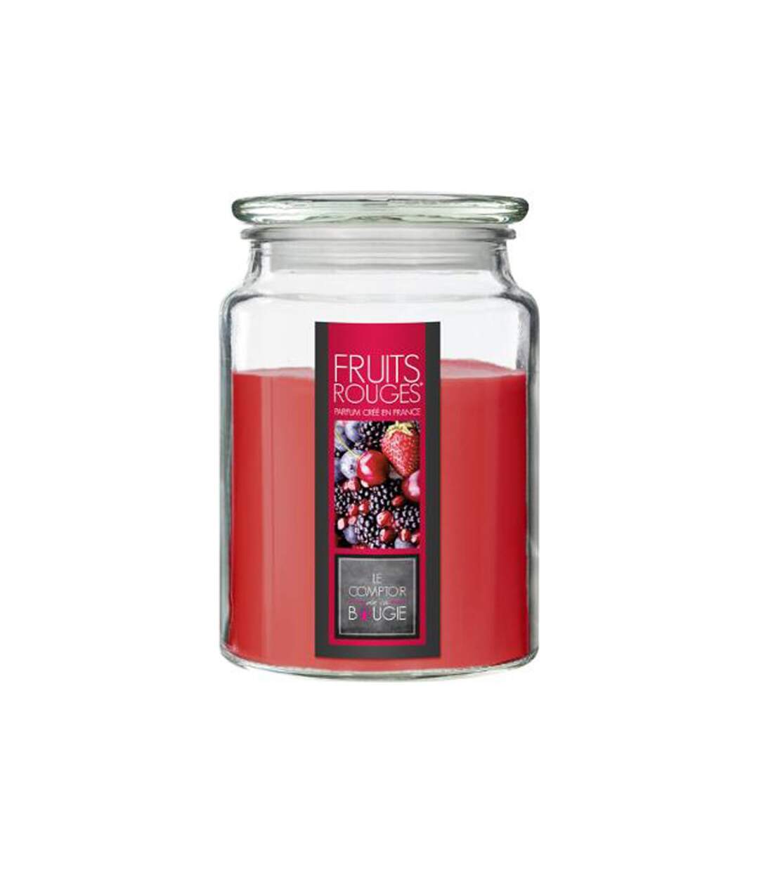 Bougie Parfumée en Verre Couvercle 510g Fruits Rouges-2