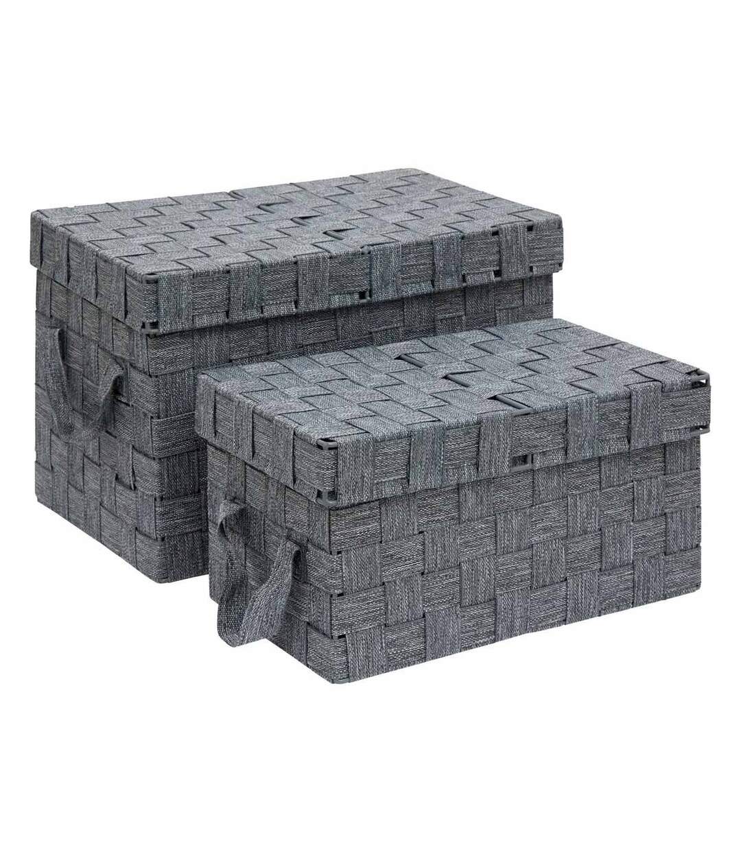 Lot de 2 Boîtes de Rangement Lise 35cm Gris-1