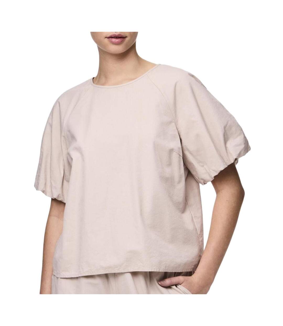 Blouse beige femme pieces karson-1