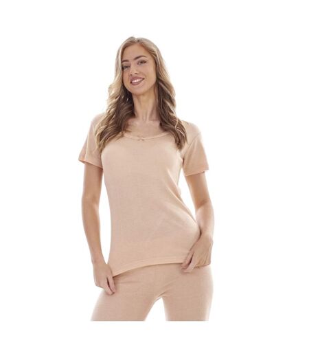 Hauts Thermiques Manches Courtes Femme Beige Heatforce