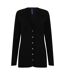 Henbury Ladies/Womens V-Neck Button Fine Knit Cardigan (Black) - UTRW662-2