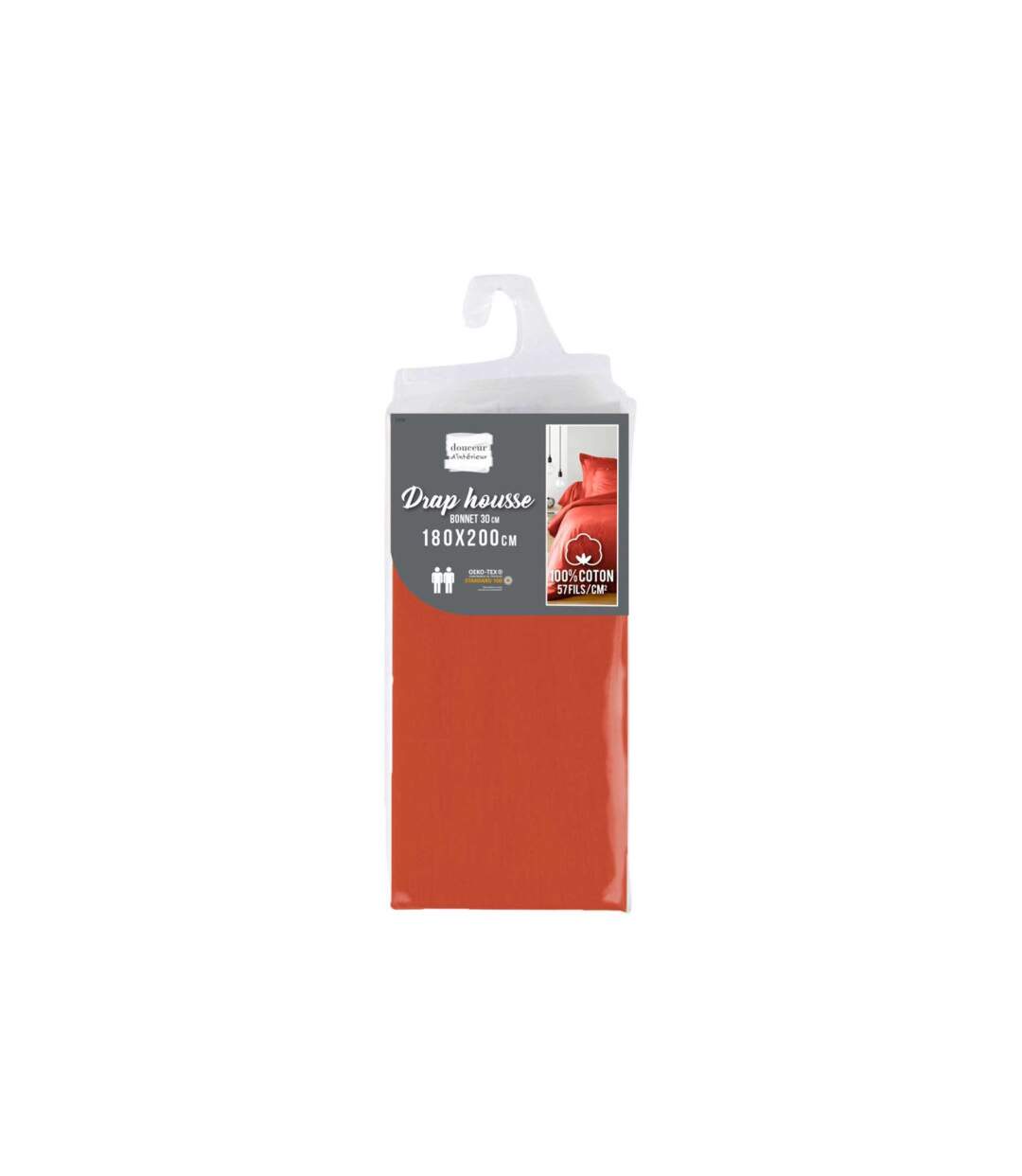 Drap Housse Lina 180x200cm Paprika-4