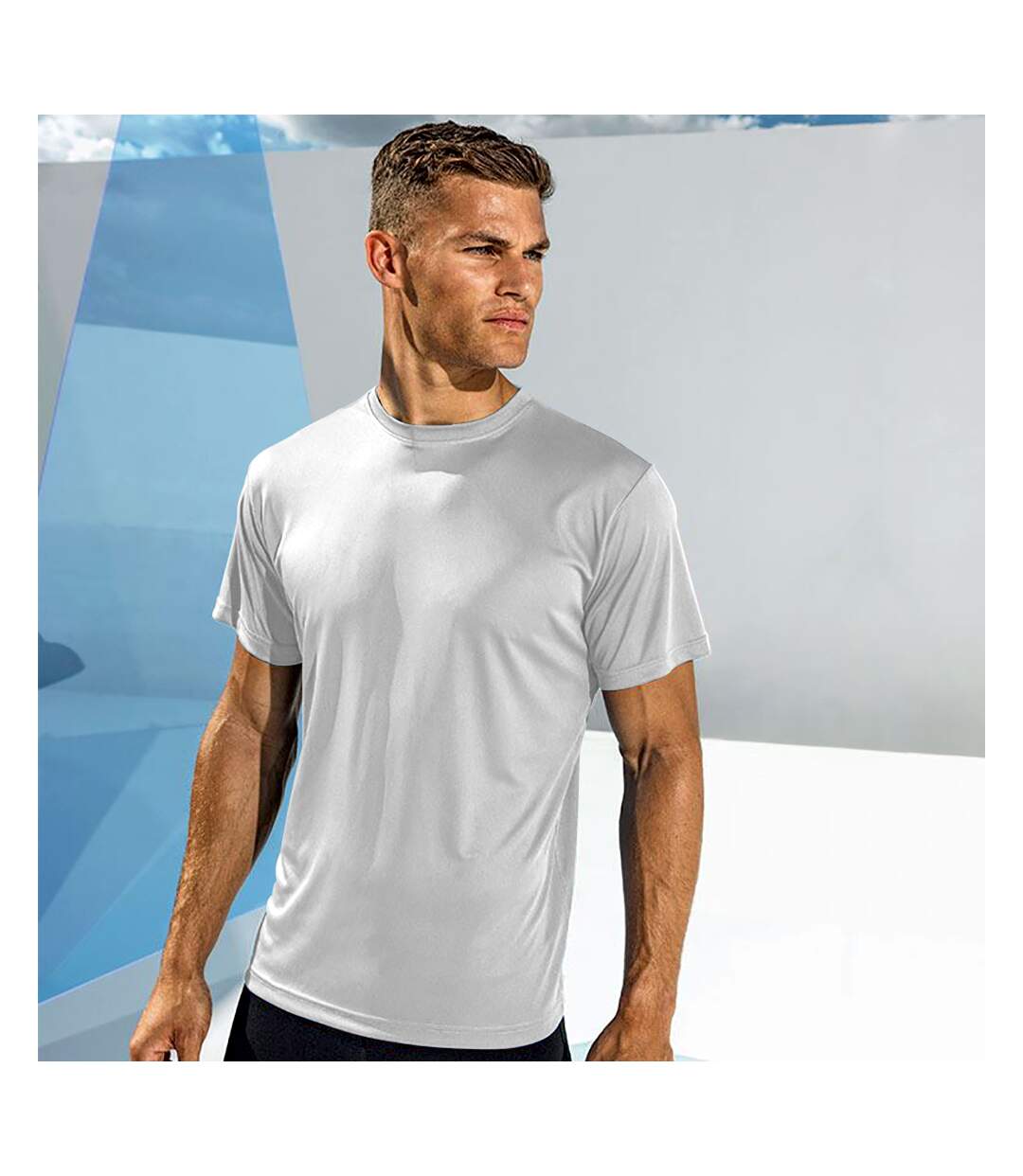 T-shirt de fitness à manches courtes homme blanc Tri Dri