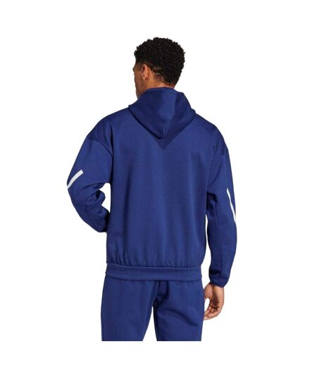 Mens Zne France Ffr Travel Full Zip Hoodie Dark Blue Adidas