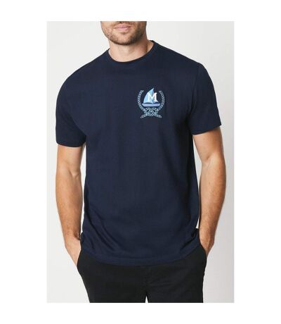 Maine Mens Button T-Shirt (Navy)