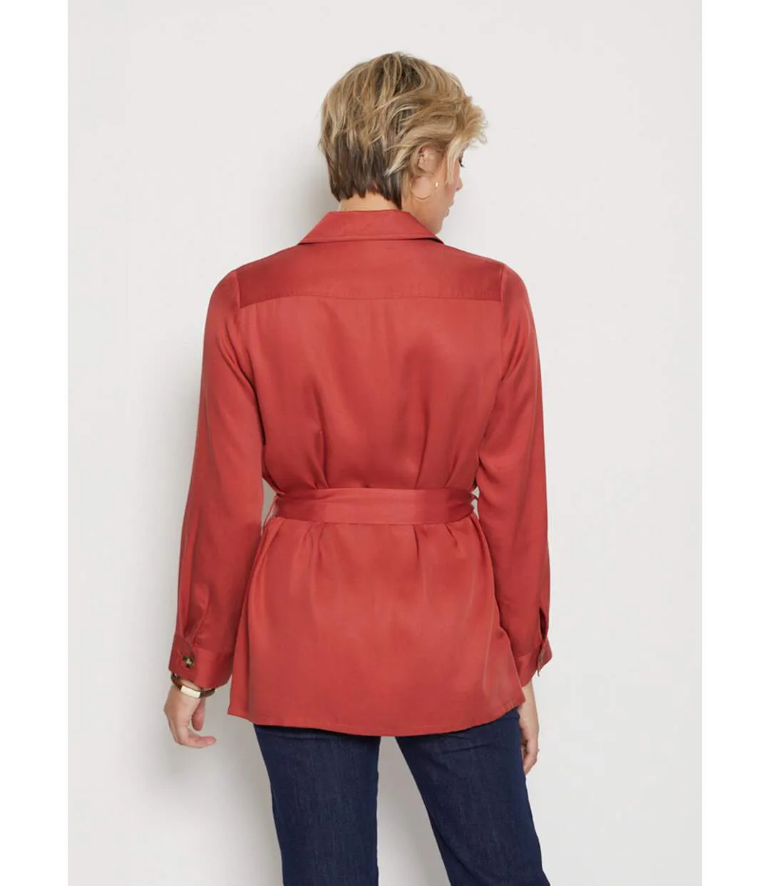 Veste saharienne Lyocell ceinturée-2
