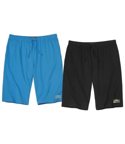 Pack of 2 Men's Casual Shorts - Blue Black